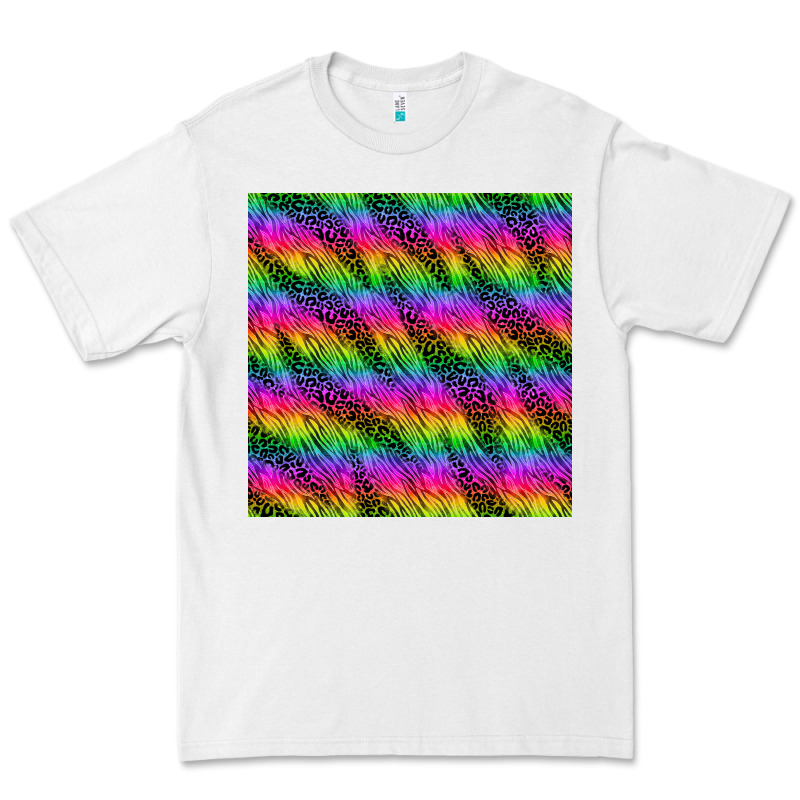 Neon Rainbow Leopard Zebra Seamless Pattern Premium Tee by BundleAndBundleShop | Teevron