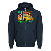 Navy This is How I Roll Woman Bus Driver Zipper Hoodie - Jasminsmagicworld