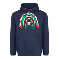 Navy Baseball Rainbow Heavyweight Hoodie - RanaPortraitStore