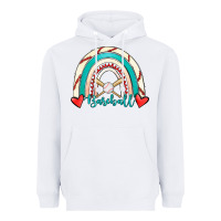 White Baseball Rainbow Heavyweight Hoodie - RanaPortraitStore