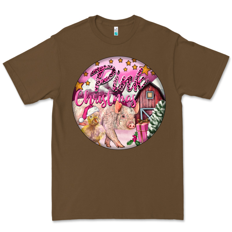 Pink Christmas Pig Premium Tee by FaDigitalArtStudio | Teevron