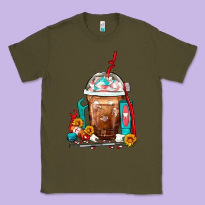 Dentist Frappe Coffee Classic Tee Designed By Fadigitalartstudio