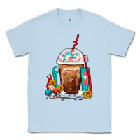Dusty Blue Dentist Frappe Coffee Classic Tee - FaDigitalArtStudio