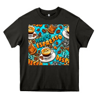 Asphalt more espresso less despresso coffee with leopard seamless pattern bbs Heavy Core Tee - BundleAndBundleShop