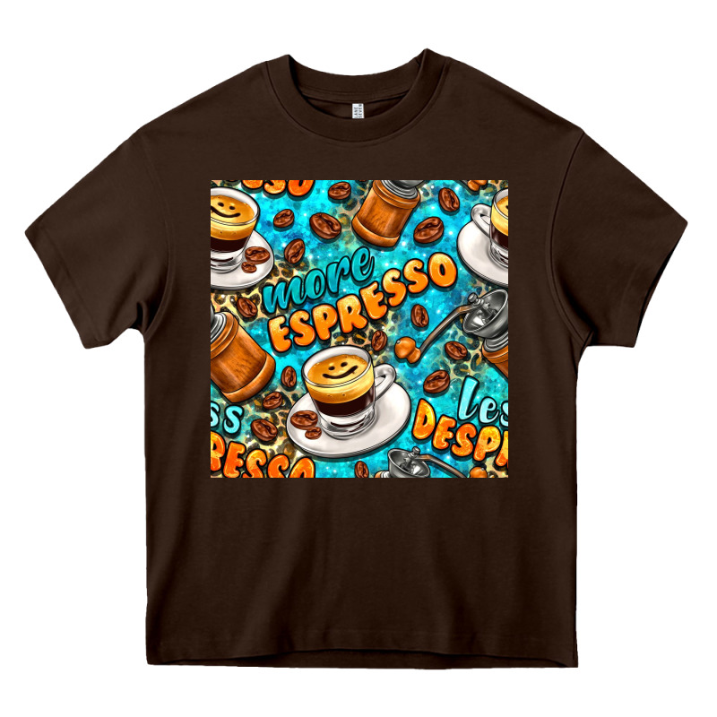 More Espresso Less Despresso Coffee With Leopard Seamless Pattern Bbs Heavy Core Tee by BundleAndBundleShop | Teevron