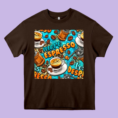 More Espresso Less Despresso Coffee With Leopard Seamless Pattern Bbs Heavy Core Tee Designed By Bundleandbundleshop