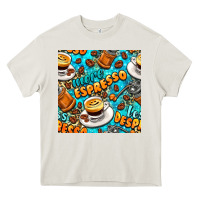 Cream more espresso less despresso coffee with leopard seamless pattern bbs Heavy Core Tee - BundleAndBundleShop