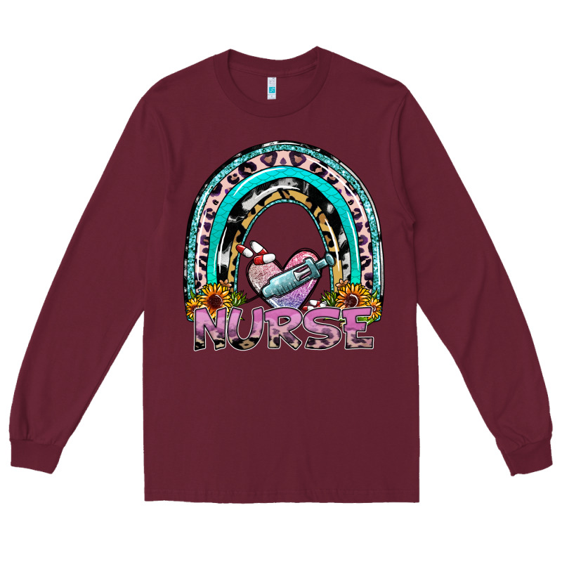 Nurse Rainbow Long Sleeve Tee by SublimationCraftShop | Teevron