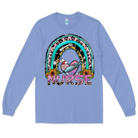 Colony Blue nurse rainbow Long Sleeve Tee - SublimationCraftShop