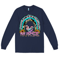 Navy nurse rainbow Long Sleeve Tee - SublimationCraftShop