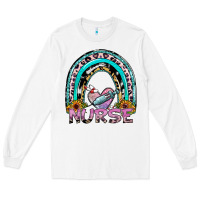 White nurse rainbow Long Sleeve Tee - SublimationCraftShop