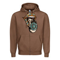 Chestnut Turquoise Gemstone Leopard Cowhide Tongue Zipper Hoodie - Jasminsmagicworld