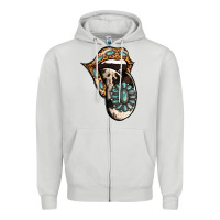 Dove Grey Turquoise Gemstone Leopard Cowhide Tongue Zipper Hoodie - Jasminsmagicworld