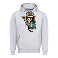 Heather Grey Turquoise Gemstone Leopard Cowhide Tongue Zipper Hoodie - Jasminsmagicworld