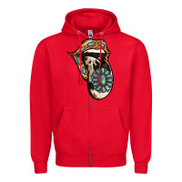 Red Turquoise Gemstone Leopard Cowhide Tongue Zipper Hoodie - Jasminsmagicworld
