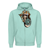 Seafoam Turquoise Gemstone Leopard Cowhide Tongue Zipper Hoodie - Jasminsmagicworld