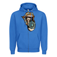 True Royal Turquoise Gemstone Leopard Cowhide Tongue Zipper Hoodie - Jasminsmagicworld