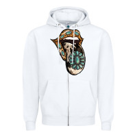 White Turquoise Gemstone Leopard Cowhide Tongue Zipper Hoodie - Jasminsmagicworld