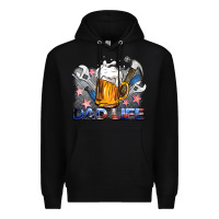 Black dad life beer and tools Premium Hoodie - BarkalooDesign