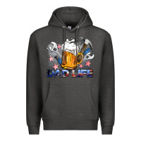 Charcoal Heather dad life beer and tools Premium Hoodie - BarkalooDesign