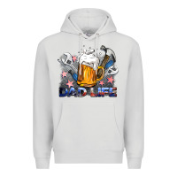 Dove Grey dad life beer and tools Premium Hoodie - BarkalooDesign