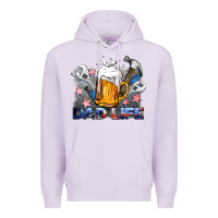 Lilac dad life beer and tools Premium Hoodie - BarkalooDesign