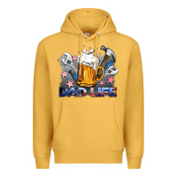 Mustard dad life beer and tools Premium Hoodie - BarkalooDesign