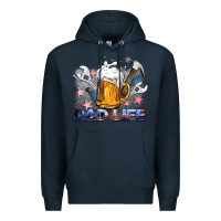 Navy dad life beer and tools Premium Hoodie - BarkalooDesign