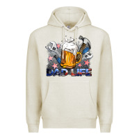 Oatmeal Heather dad life beer and tools Premium Hoodie - BarkalooDesign