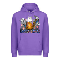 Purple dad life beer and tools Premium Hoodie - BarkalooDesign