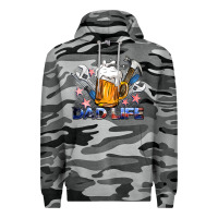 Slate Camo dad life beer and tools Premium Hoodie - BarkalooDesign