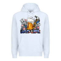 White dad life beer and tools Premium Hoodie - BarkalooDesign