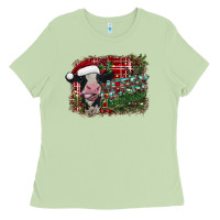 Matcha merry christmas cow Ladies Tee - CowhideDigitalArt