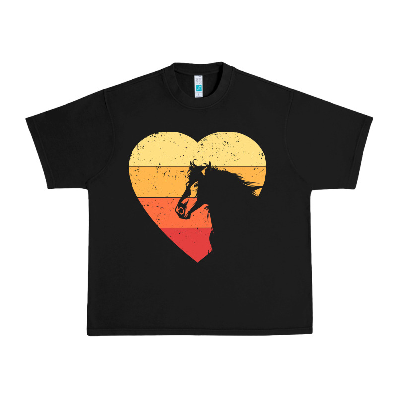 Vintage Heart Horse Equestrian | Horse Lover Urban Heavy Tee by linhVisuals | Teevron