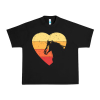 Black Vintage Heart Horse Equestrian | Horse lover Urban Heavy Tee - linhVisuals