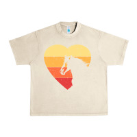 Sandshell Vintage Heart Horse Equestrian | Horse lover Urban Heavy Tee - linhVisuals