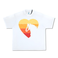 White Vintage Heart Horse Equestrian | Horse lover Urban Heavy Tee - linhVisuals
