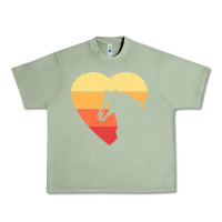Oil Green Vintage Heart Horse Equestrian | Horse lover Urban Heavy Tee - linhVisuals