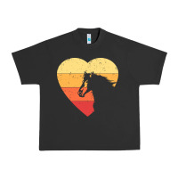 Pigment Black Vintage Heart Horse Equestrian | Horse lover Urban Heavy Tee - linhVisuals