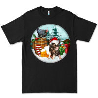 Black Christmas Pig With Chicken Premium Tee - FaDigitalArtStudio