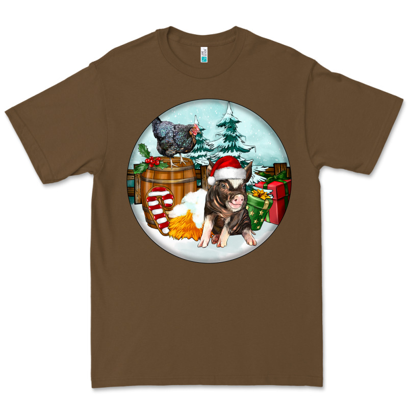 Christmas Pig With Chicken Premium Tee by FaDigitalArtStudio | Teevron