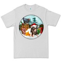 Dove Grey Christmas Pig With Chicken Premium Tee - FaDigitalArtStudio