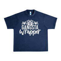 Navy gangsta wrapper Urban Heavy Tee - linhVisuals