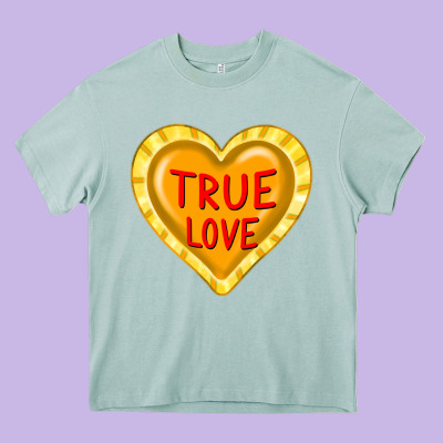 Valentine's Day Hearts Heavy Core Tee Designed By Fadigitalartstudio