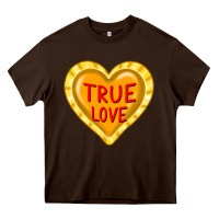 Chocolate Brown valentine's day hearts Heavy Core Tee - FaDigitalArtStudio