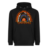 Black Basketball Rainbow Heavyweight Hoodie - RanaPortraitStore