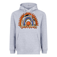 Heather Grey Basketball Rainbow Heavyweight Hoodie - RanaPortraitStore