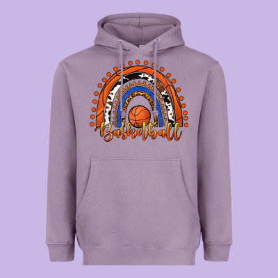 Basketball Rainbow Heavyweight Hoodie Designed By Ranaportraitstore