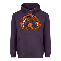 Plum Basketball Rainbow Heavyweight Hoodie - RanaPortraitStore