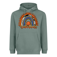 Sage Basketball Rainbow Heavyweight Hoodie - RanaPortraitStore